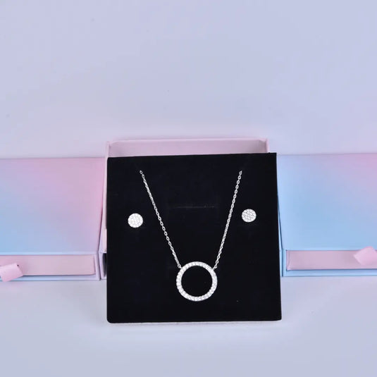 Gradient Pink Jewelry Box – 9x9x1.7cm Paper Gift Packaging With Lid for Rings & Jewelry Container