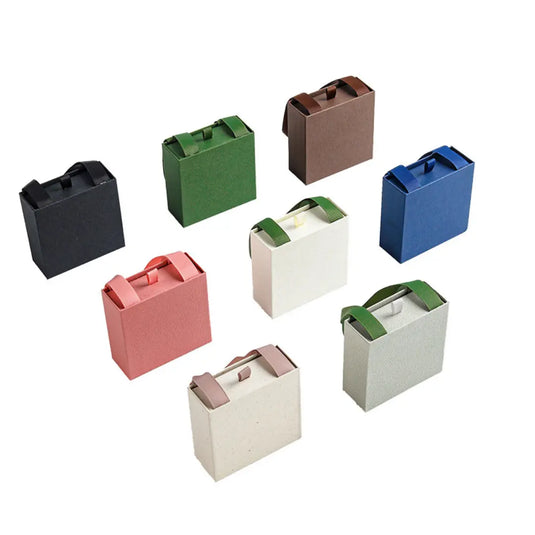 Black Drawer Gift Box with Handle – 9x9x3.5cm Black Sliding Jewelry Packaging Boxes with Handle