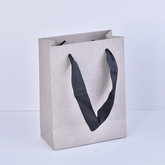 Gray Gift Bags with Handles 12x16x6cm | Premium Jewelry Paper Bags | Ready Stock Wholesale
