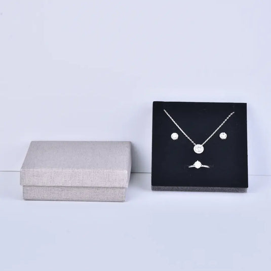 Gray Jewelry Gift Box with Lids 9x9x3cm | Modern Favor Box with Lid | Ready Stock Wholesale