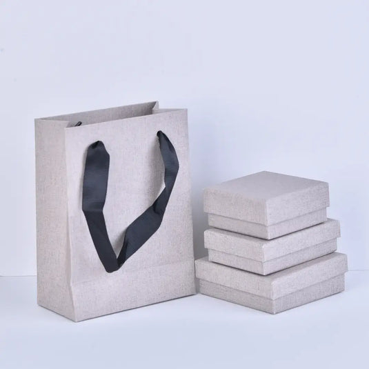 Gray Gift Bags with Handles 12x16x6cm | Premium Jewelry Paper Bags | Ready Stock Wholesale