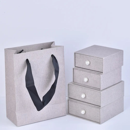 Gray Paper Drawer Box 9x9x3.5cm | Custom Jewelry Gift Box | Richpack wholesale