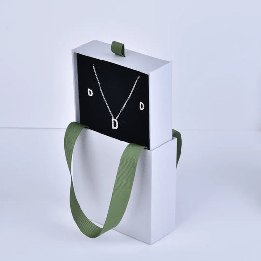 Grey Paper Drawer Tote – 9x9x3.5cm Gray Paper Jewelry Boxes with Personalized Logo Ribbon Tote