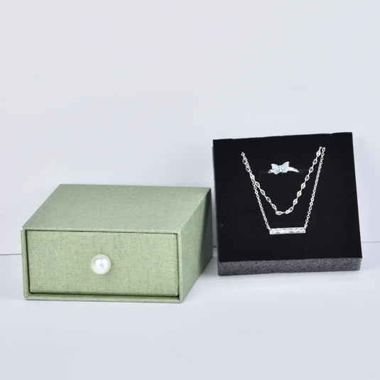 Green Drawer Gift Box (7.5×7.5×3.5cm) for Jewelry Sets | Richpack In Stock