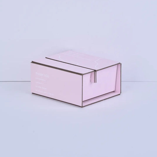 Eco-friendly Jewelry Packaging | Pink 8x9x4.5cm Folding Jewelry Box &amp; Two-Piece Card Suspension Box